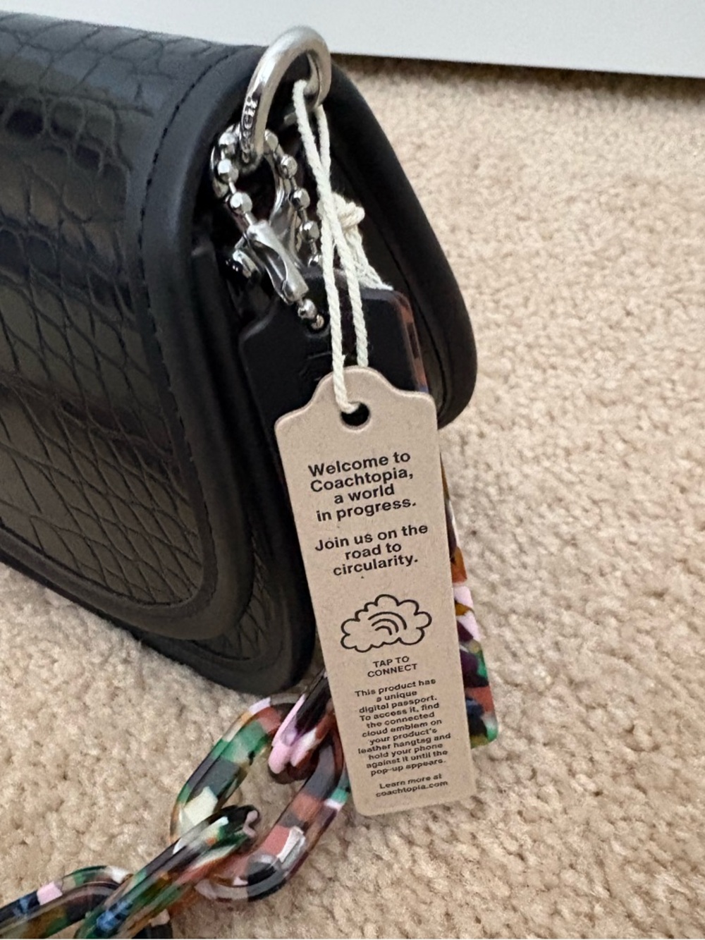 Coach Wavy Dinky Bag In Croc Embossed Coachtopia Leather - Picture 5 of 15